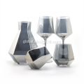 Fruit Juice Pitcher Hexagon Pitch With Plating Smoky Grey Glass Manufactory